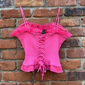 Pink Tie Corset Top Brand New With Tags